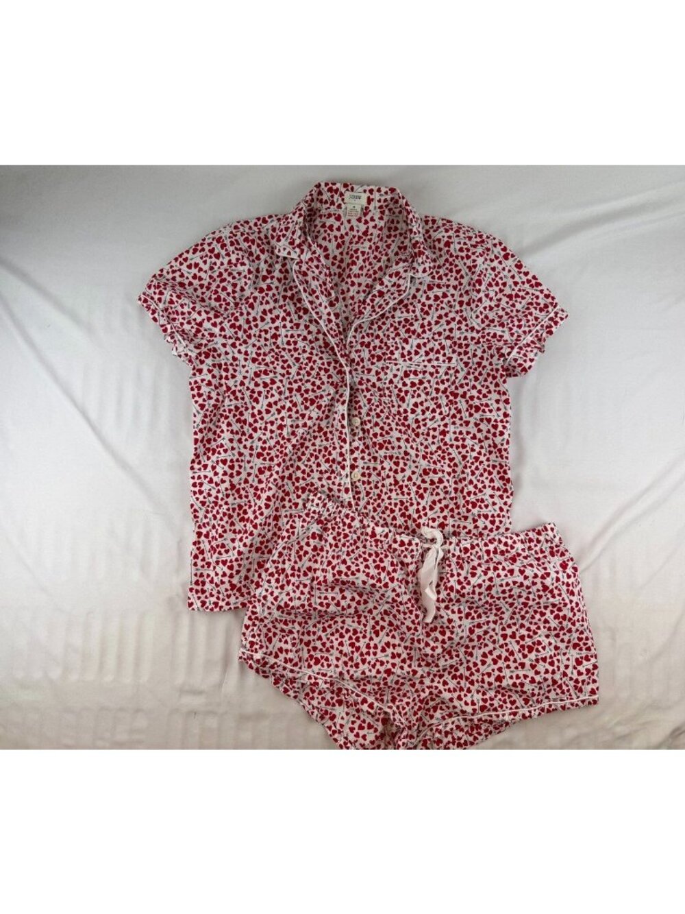 J. Crew Cotton Shorts Pajamas - Valentines/Heart Pattern Size M